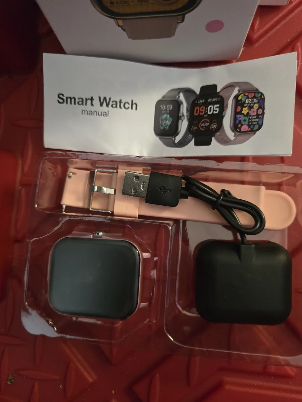 NIB - Pink Smart Watch with Silicone Band